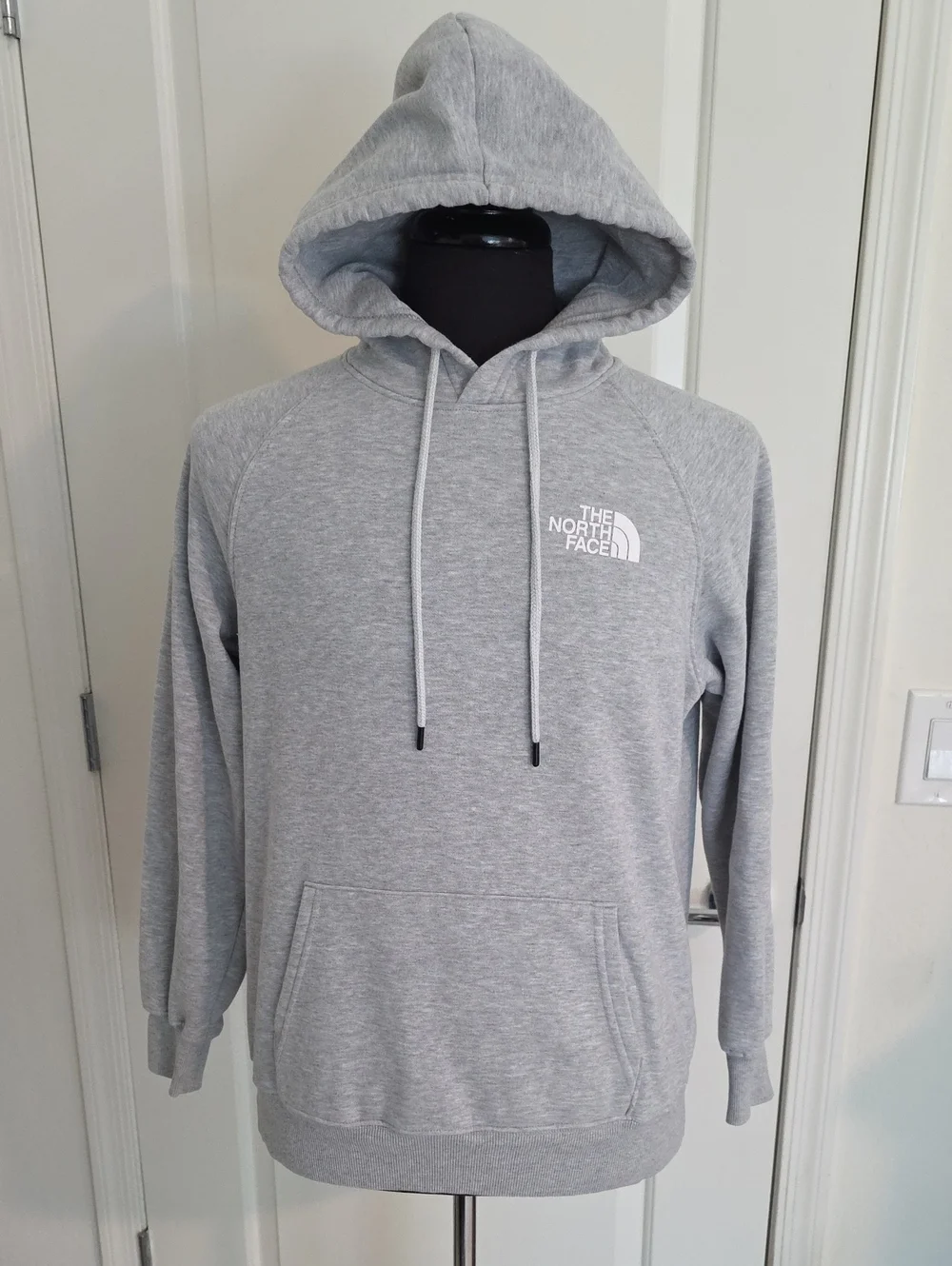 The North Face Light Gray Pullover Hoodie with Logo